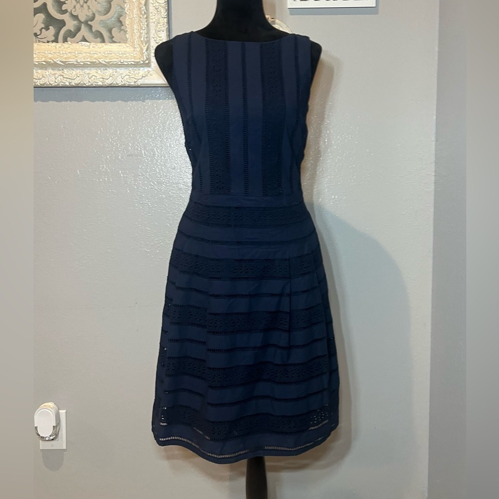 Brooks Brothers Navy Sleeveless Lace Dress - Picture 3 of 11